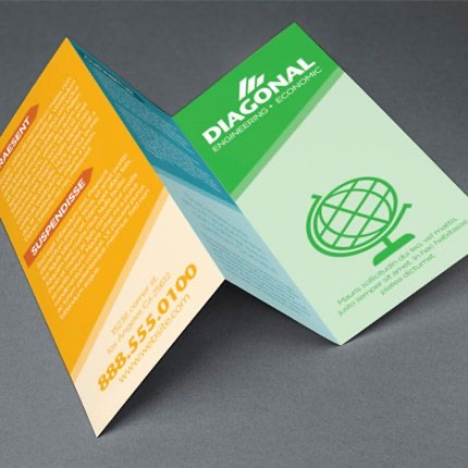 A printed folded brochure